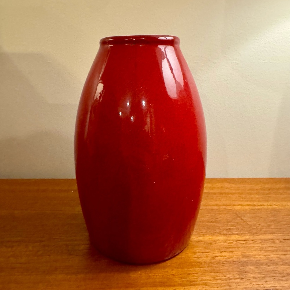 Vintage Scheurich Keramik Vase | W. Germany | 18 cm |Glossy Red MCM